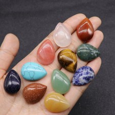 12pcs Natural Stone Mixed Water Drop CAB CABOCHON Beads 18X25mm Jewelry No Holes
