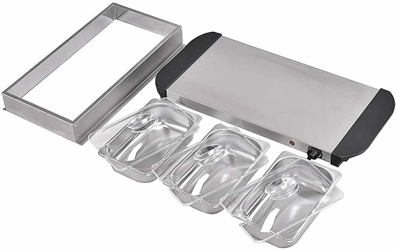 Food Warmer Buffet Electric Server Large Bain Marie Stainless Steel 2