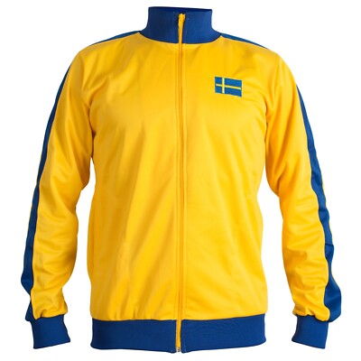Sweden Sverige 1970's Retro National Swedese Football Jacket Tracksuit Jumper