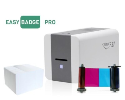 IDP Smart 21 Ausweisdrucker Konvolut inkl. Farbband, Software, Karten. 2 Jahre Garantie
