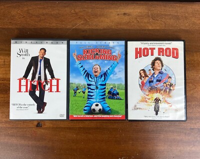 DVD LOT 3 COMEDY MOVIES  - Hitch - Kicking & Screaming - Hot Rod  *EUC*