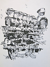 Karl Sally Bauer-Oltsch: Leonardifahrt, Kutsche 7 ( Tuschezeichnung, dat. 1975)