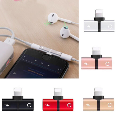 2 in1 Dual Adapter Charging Splitter Audio Cable For iPhone XS Max XR - Picture 1 of 17