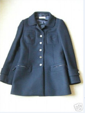 AUTHENTIC PRADA sz 42 BLACK WOOL MILITARY JACKET DRESS COAT USA 4 6 S M VINTAGE