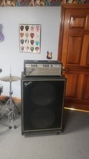 Fender Silverface Bassman 70 Amp and Fender Cabinet With 2 15" Speakers