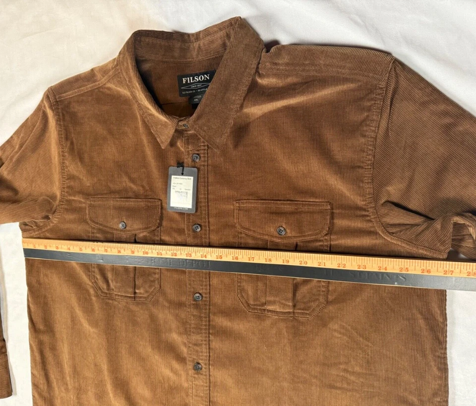 Filson 11-Wale Corduroy Shirt Light Brown Tan Mens XXL NEW NOS NWT RARE Sold Out - Image 4 of 4
