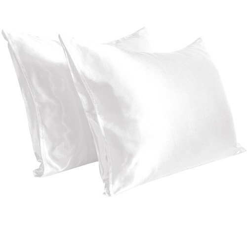 Silky Glazed Satin Pillowcase Luxury Soft Pillow Case 2 Pack 11 Colors - Picture 9 of 19