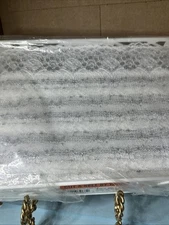 Metallic SILVER LACE 15 Yards 7 1/2” Wide VERY UNIQUE Vintage TRIM EDGING