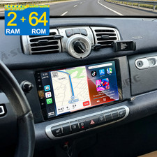 Apple Carplay 2+64G Android 15 Autoradio GPS Navi F&uuml;r Smart Fortwo 451 2010-2015
