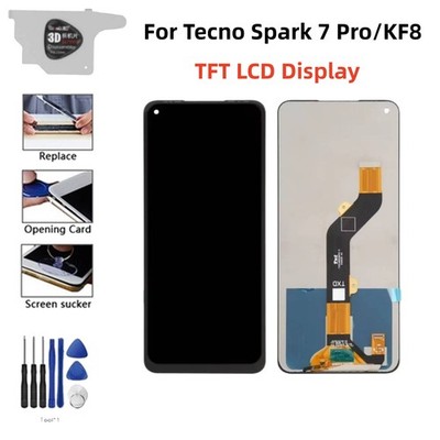 Für Tecno Spark 7 Pro/KF8 TFT-LCD-Display Touchscreen-Digitalisierer-Baugruppe