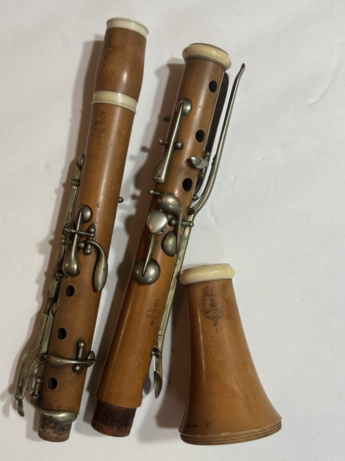 Antique 1878-1882 MARTIN Freres A PARIS Boxwood Clarinet A 13 Key For Parts Only