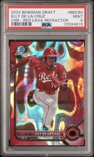 2022 Bowman Draft Chrome Elly de La Cruz Red Lava Refractor 5/5 (RC) PSA 9