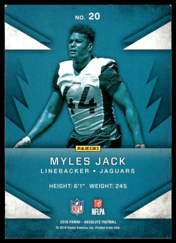 2016 Panini Absolute #20 Myles Jack Rookie Roundup - Image 2 of 2