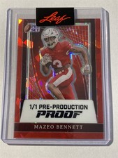 MAZEO BENNETT gamecocks 2024 Leaf Pro Set Metal Crystal RED Proof 1/1 (U3)