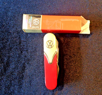 TASCHEM MESSER VW T1 Bus rot-beige Retro viele Funktionen NEU OVP lizensiert