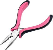 Quacc Hair Extension Pliers 3-Hole Mini Tool for Micro Pink 