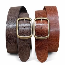Handmade Full Grain Buffalo Leather Belt 1.5  Wide  Made in USA  Custom Buckle