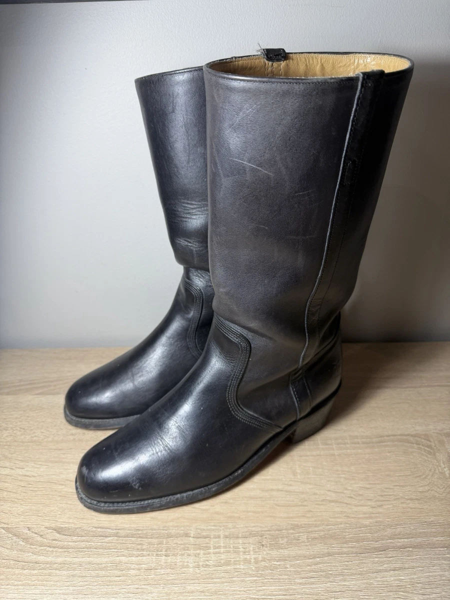 Bottes de cowboy Frye pour hommes vintage, taille 10 1/2B - fabriquées aux États-Unis, botte en cuir western, bottes à tige haute pour trempage festonné, Style 3873 - Canada