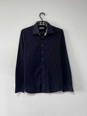Burberry Brit London Shirt Navy Blue Button Up Longsleeve Cotton