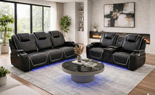 Leather sofa Electric Recliner Led speaker usb, Wireless Charger home Luxury