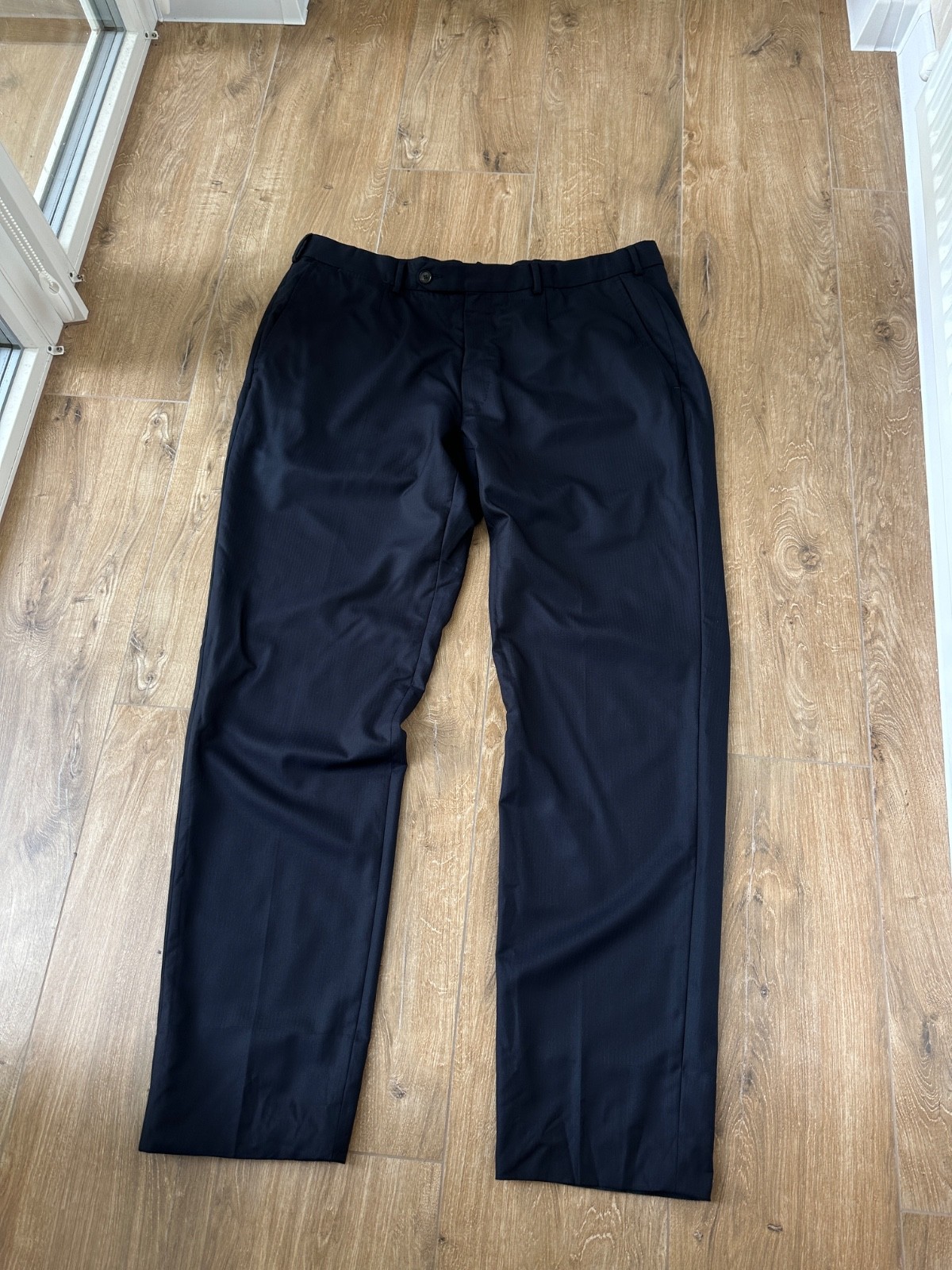 Ermenegildo Zegna Men's Straight Navy Blue Wool Size: 56