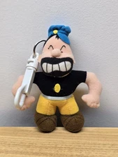Vintage 1999 Stuffins 5” Popeye Brutus Plush Toys Doll Keychain Pendant