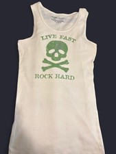 Y2K Rare Hard Rock Cafe Foxwoods Double Sided Print Bling Skull Ribbed Tank Top
