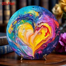 2d 2D Flat, 8x8inch Piece Aluminum Foil Decorative Sign- Vintage Painting Colorf