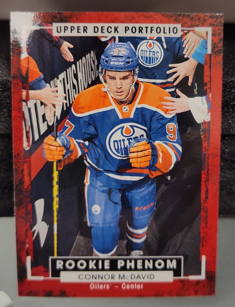 Connor McDavid #250 Hockey Cards 2015 Upper Deck Portfolio trading card — raw and PSA graded price guide