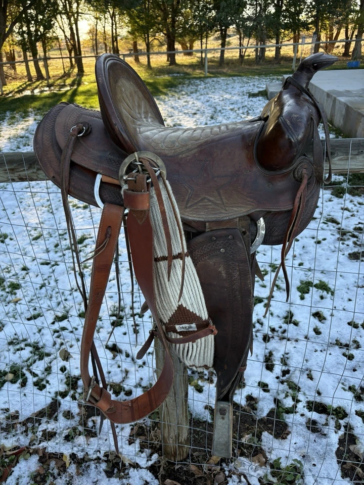 AL Furstnow , Miles City MN . 15” Old School Saddle - Image 2 of 4