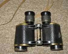 WWI British Officer Field Glasses, Original Web Strap, Broad Arrow