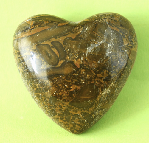 Stromatolith Herz  Natur Trommelstein Heilstein Erbstück 200 g Breite ca. 6,5 cm