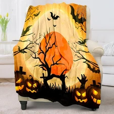 COMFAR Cute Halloween Blankets for Kids/Teens/Women/Men Halloween Blankets an...