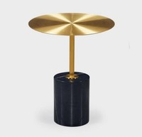 Runder Schwarz-Goldener Beistelltisch Designer Wohnzimmer MöBel Tische