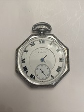ORIGINAL ANTIQUE ELGIN OCTAGON MANS POCKET WATCH