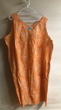 Women's Dress Size 4X Orange Paisley Anthony Richards House Lounge Casual New
