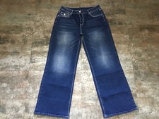 Women  s Denim Blue Jeans Sz L Wide Leg 5 Pocket Cotton Blend Stretch New NWOT