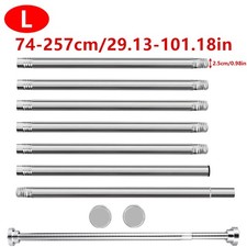 Shower Curtain Rail Rod Extendable 74-132/196/257 CM Telescopic Pole Φ25mm