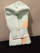 POTTERY BARN BABY UNICORN PLUSH BABY HOODED WHITE BATH TOWEL WRAP NWT