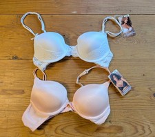NWT 2 Ambrielle Mystique Bras: White, Pink  S...