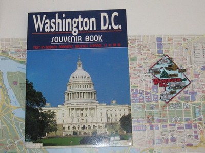 Washington DC Souvenir Book Map Magnet English French German Spanish Chinese