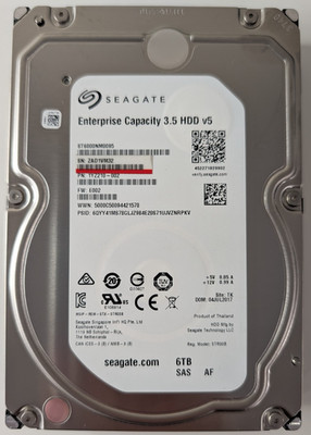 Seagate 6TB Enterprise Capacity v5 ST6000NM0095 3.5'' HDD SAS 12Gb/s - SN: VM32