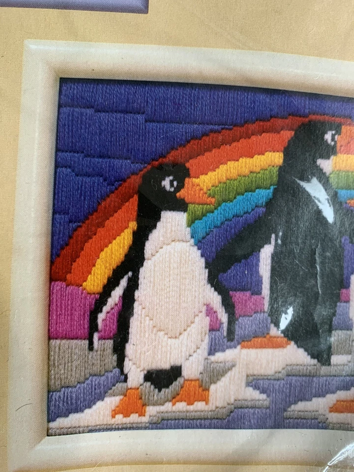 Penguins Rainbow Vintage Longstitch Needlepoint Kit NIP 8x10 Creative Circle - Image 4 of 4