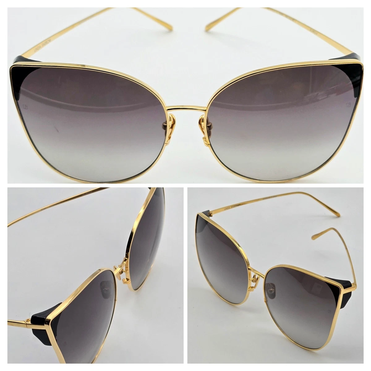 Linda Farrow Cat Eye Gold Sunglasses for Women for sale | eBay display picture 3