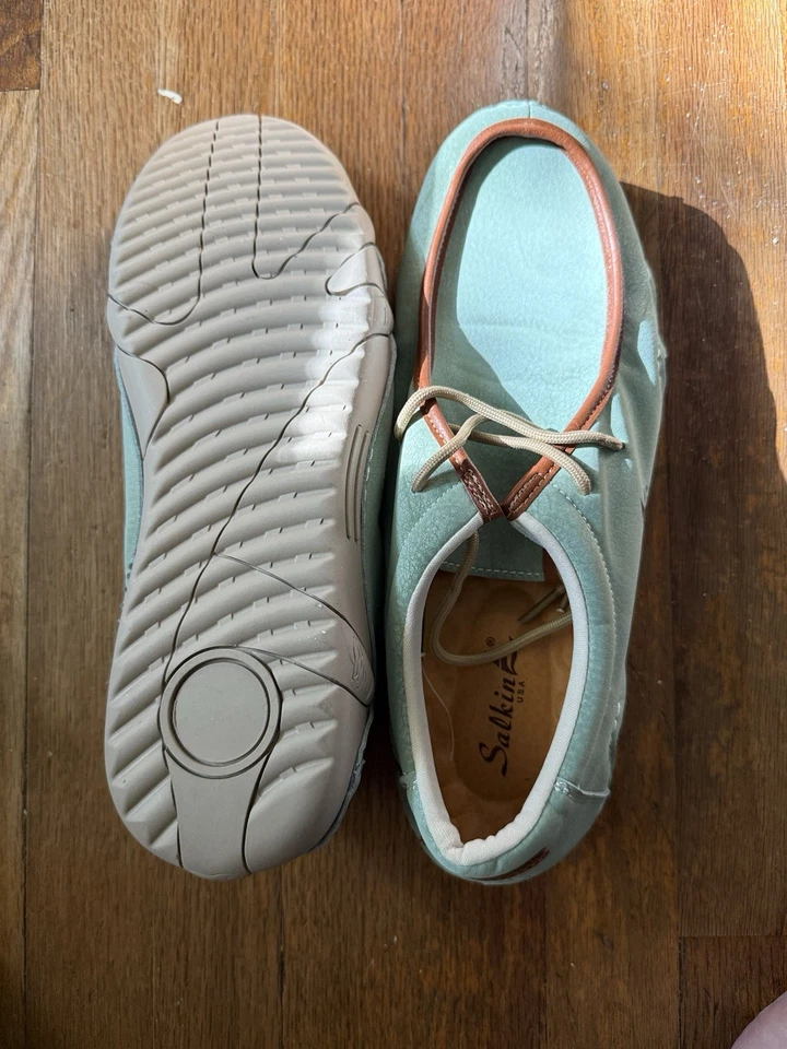 Zapatos mocasín de cuero Salkin verde como nuevos Foto 2 de 3