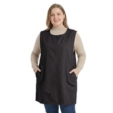 Plus Size Apron Women Loose Smock Big Pockets Adjustable Cotton Cooking Work
