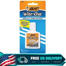 BIC Wite-Out Quick Dry Correction Fluid White 20mL 1-Count Pack with Foam Brush
