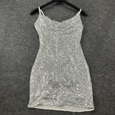 POPILUSH Sequined Mini Dress Women's Size 3XL Silver