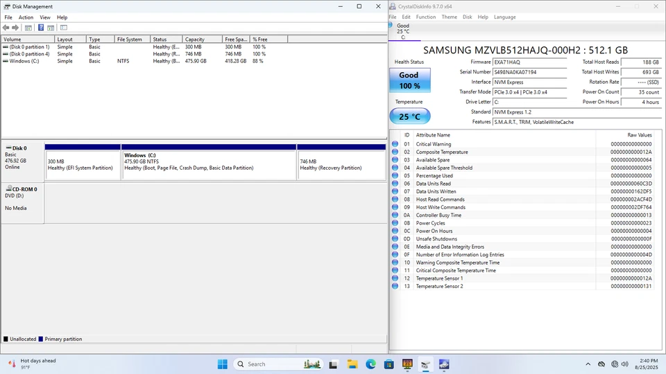 HP Z4 G4 Workstation 19" XEON W-2125 512GB SSD 64GB W11P Quadro P4000 DVD - Image 3 of 4