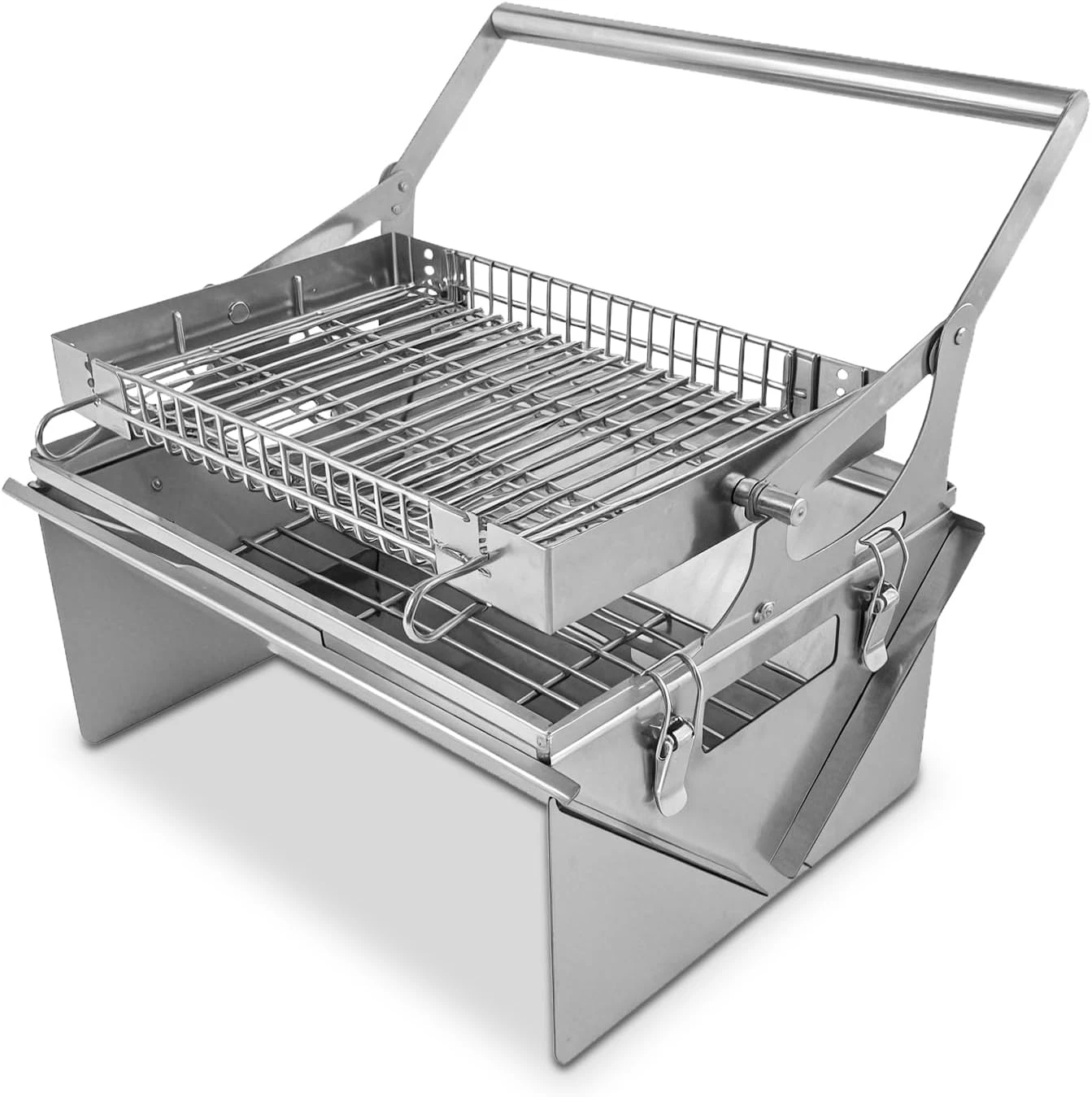 360° Portable Charcoal Grill with Flipping Basket for Camping & Tailgating
Opens in a new window or 